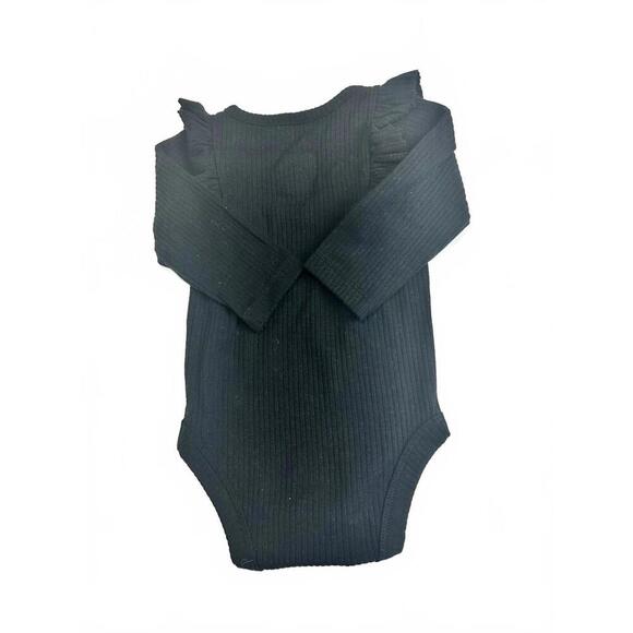 Cute Cat & Jack Black Ruffle Baby BodysuiT- Size 3M-6M - Picture 4 of 5